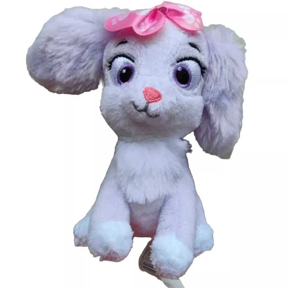 Disney Junior Minnie Mouse Purple Plush Pup Pink Bow Dog 6” On The Go Pet